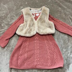 Tommy Bahama Pink and Tan Kids Matching Set 2T